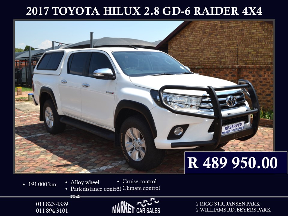 2017 Toyota Hilux 2.8GD-6 double cab 4x4 Raider