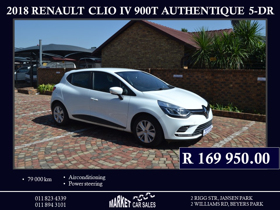 2018 Renault Clio 66kW turbo Authentique